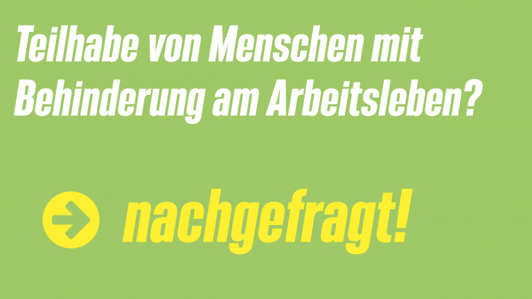 Teilhabe von Menschen mit Behinderung am Arbeitsleben