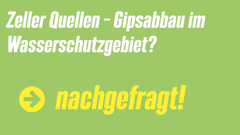 Zeller Quellen – Gipsabbau im Wasserschutzgebiet – Gefährdungseinschätzung, zusammen mit Patrick Friedl