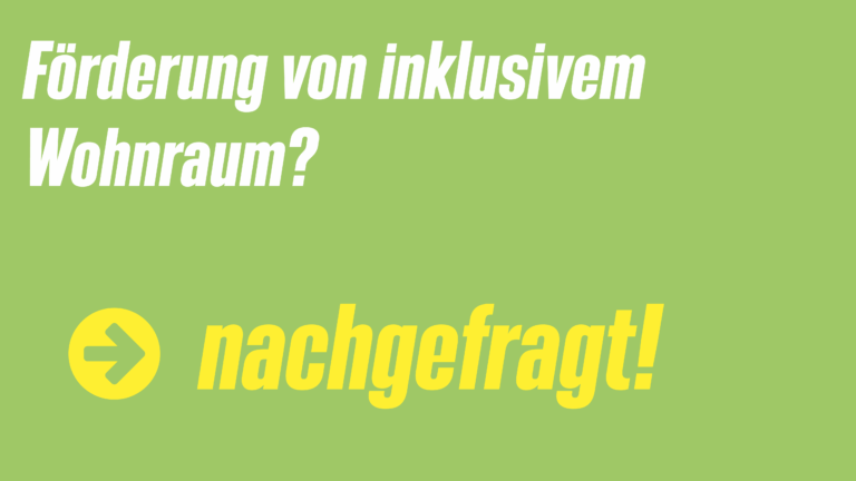 Umsetzung des Sonderinvestitionsprogramm zur Förderung inklusivem Wohnraum für erwachsen Menschen mit Behinderung